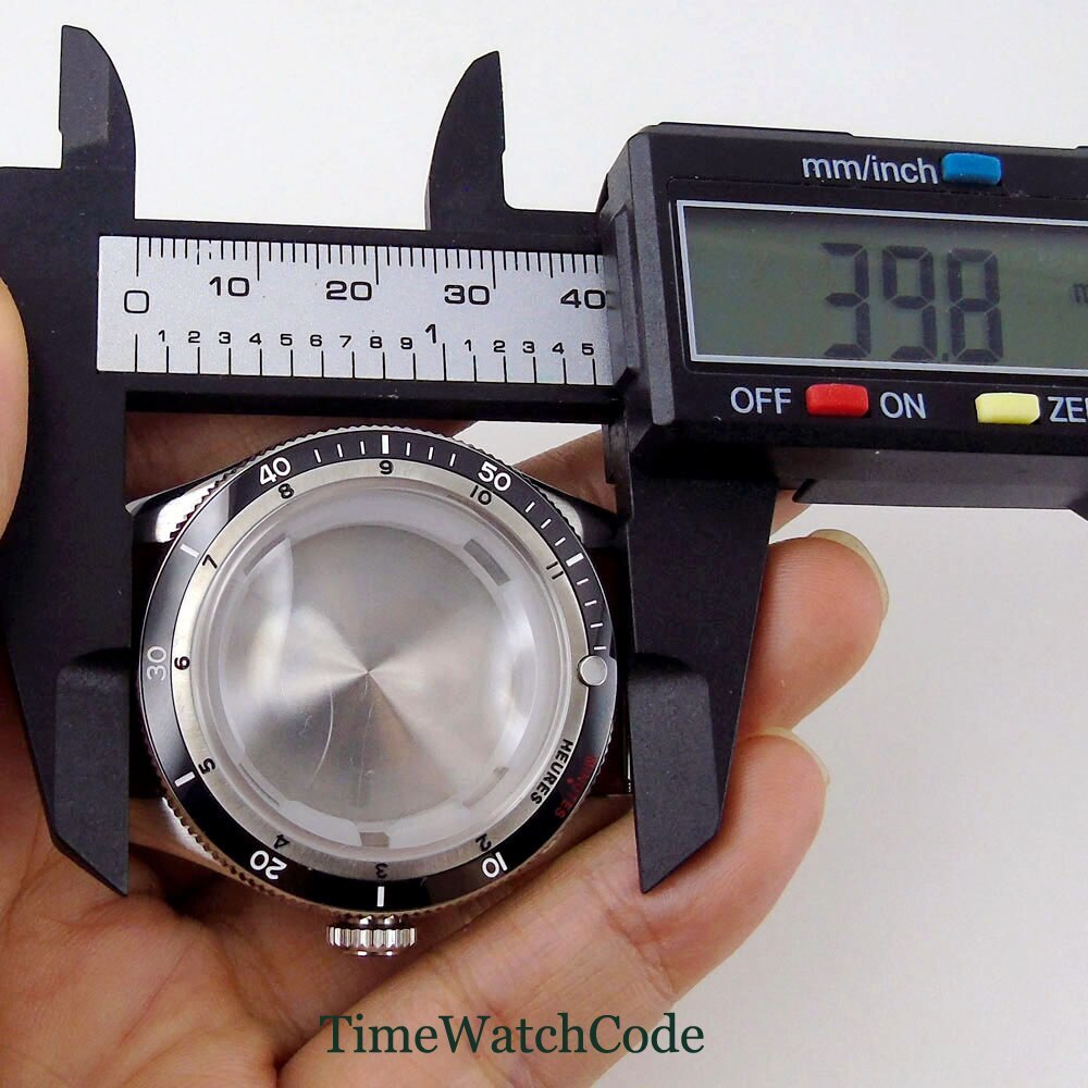 40mm Watch Case Double Bow Sapphire Crystal Fit NH35 NH36 NH38 20ATM Waterproof
