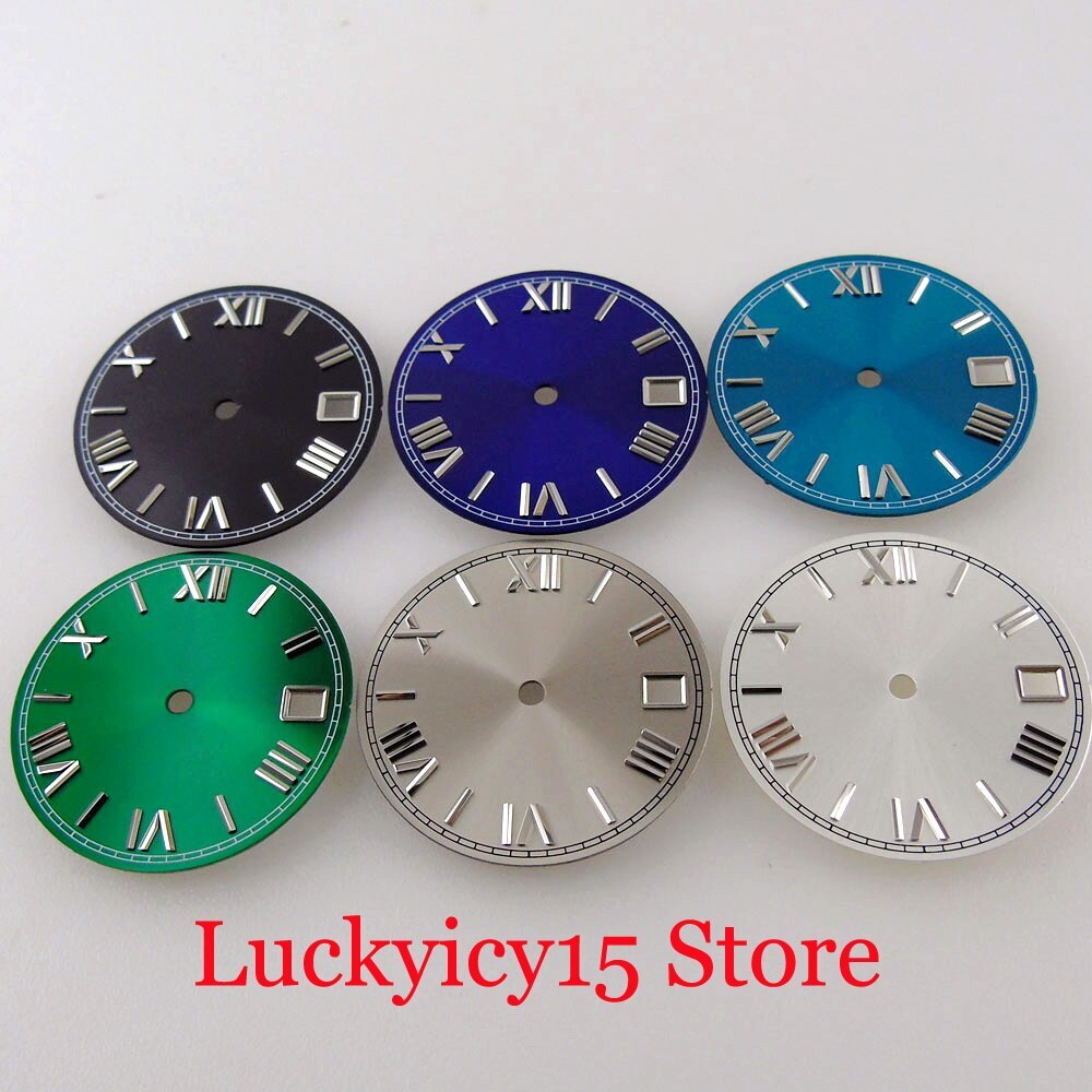 28.5MM Accessories Mens Watch dial Fit NH35A NH36A NH35 NH36 SKX Black Blue Date