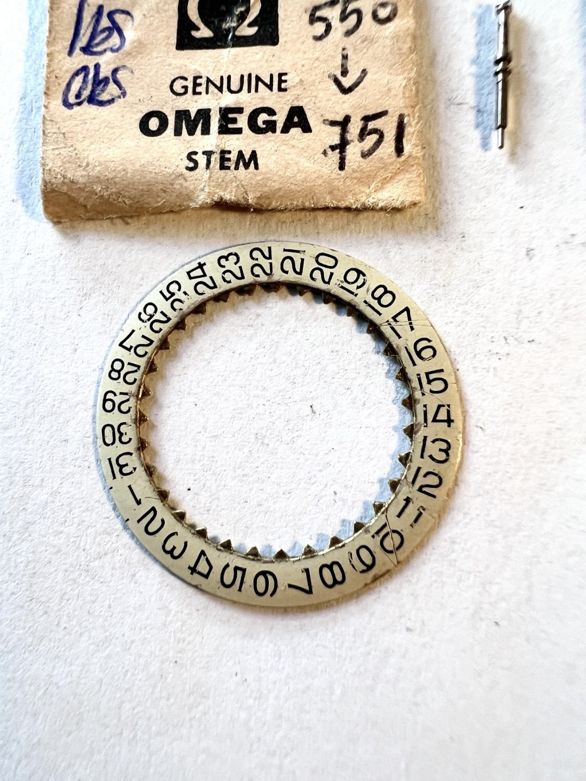 Omega 565 Sethand & Date Dish, 550 Male Stem . Used Parts.