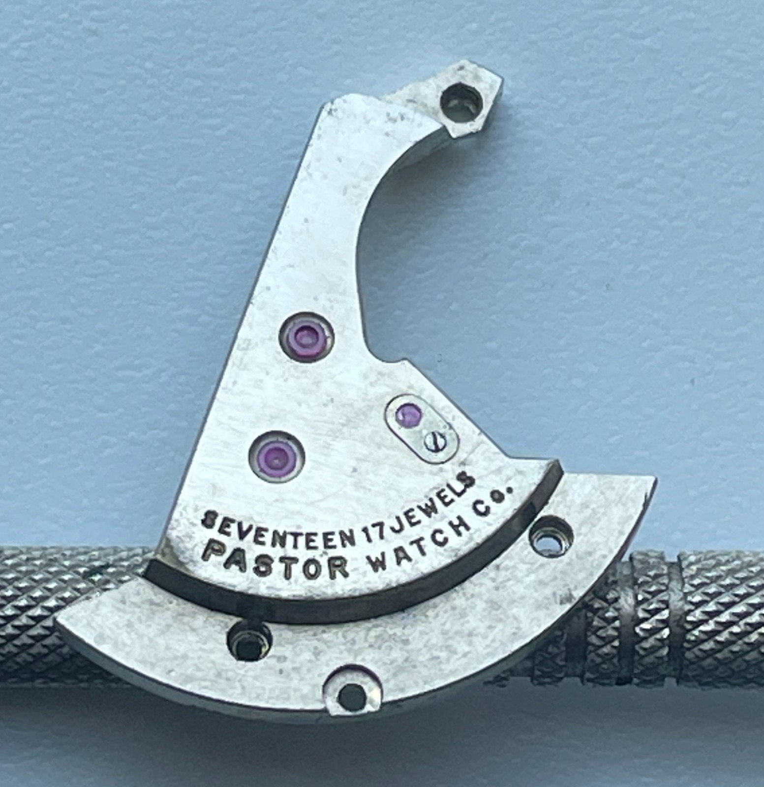 Vintage Pastor Watch Co 17 Jewels Movement Dial Swiss As 1187 Parts Repair