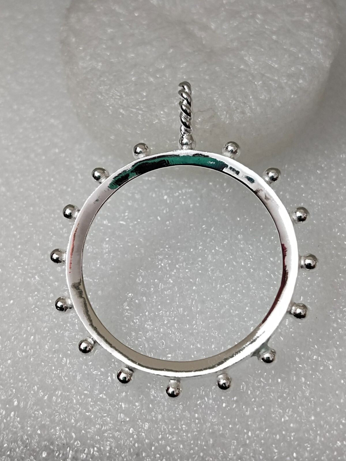 925 Sterling Silver Round Pendant setting prong Blank Bezel Holder Coin