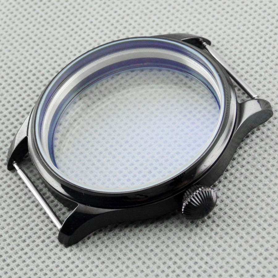 44mm Stainless Steel Watch Case For ETA 6497 6498 Seagull ST3600 ST3621 Movement