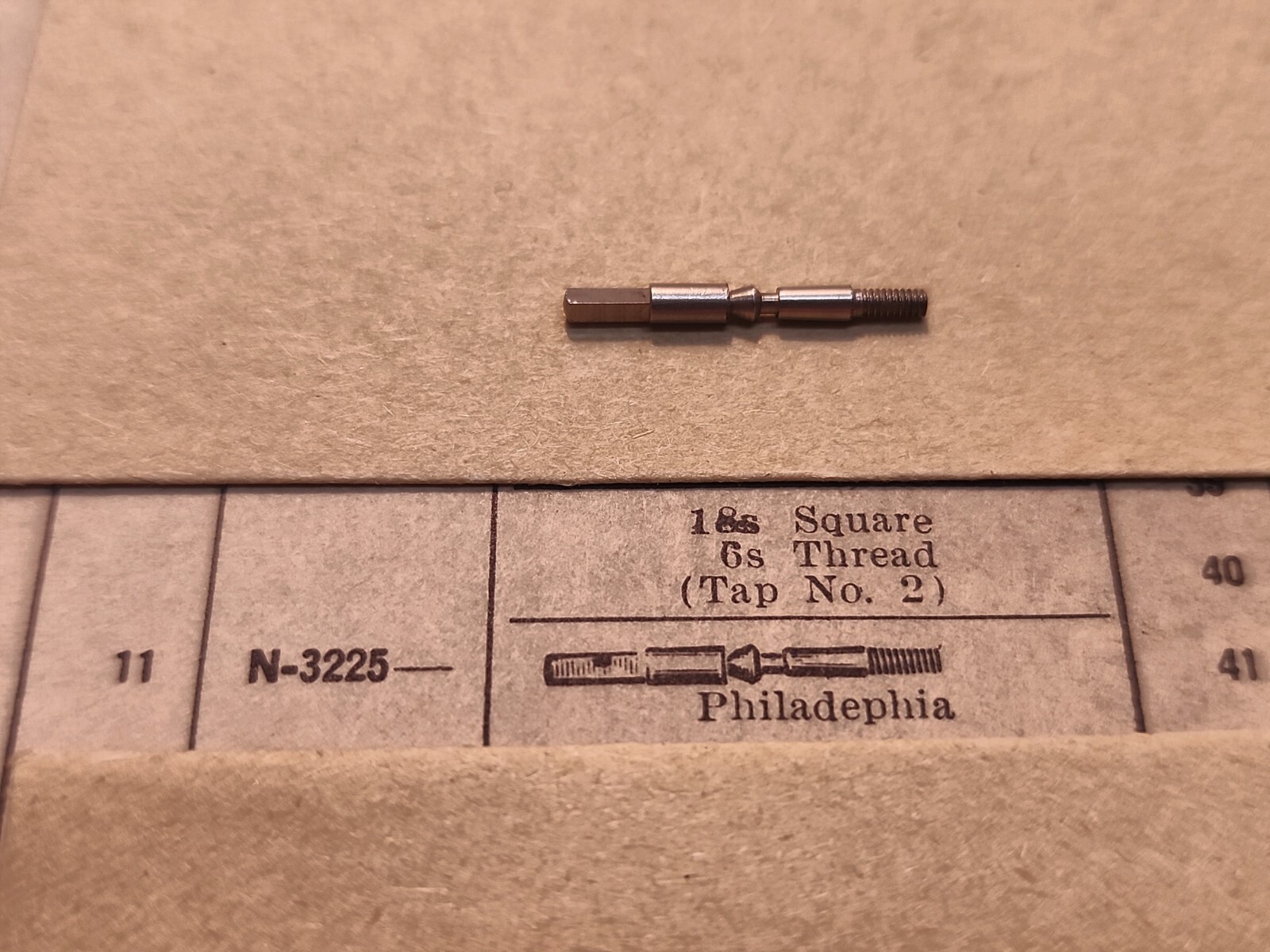 NOS American Pocket Watch Stem For Philadelphia Case 18s Square 6s Thr Tap 2
