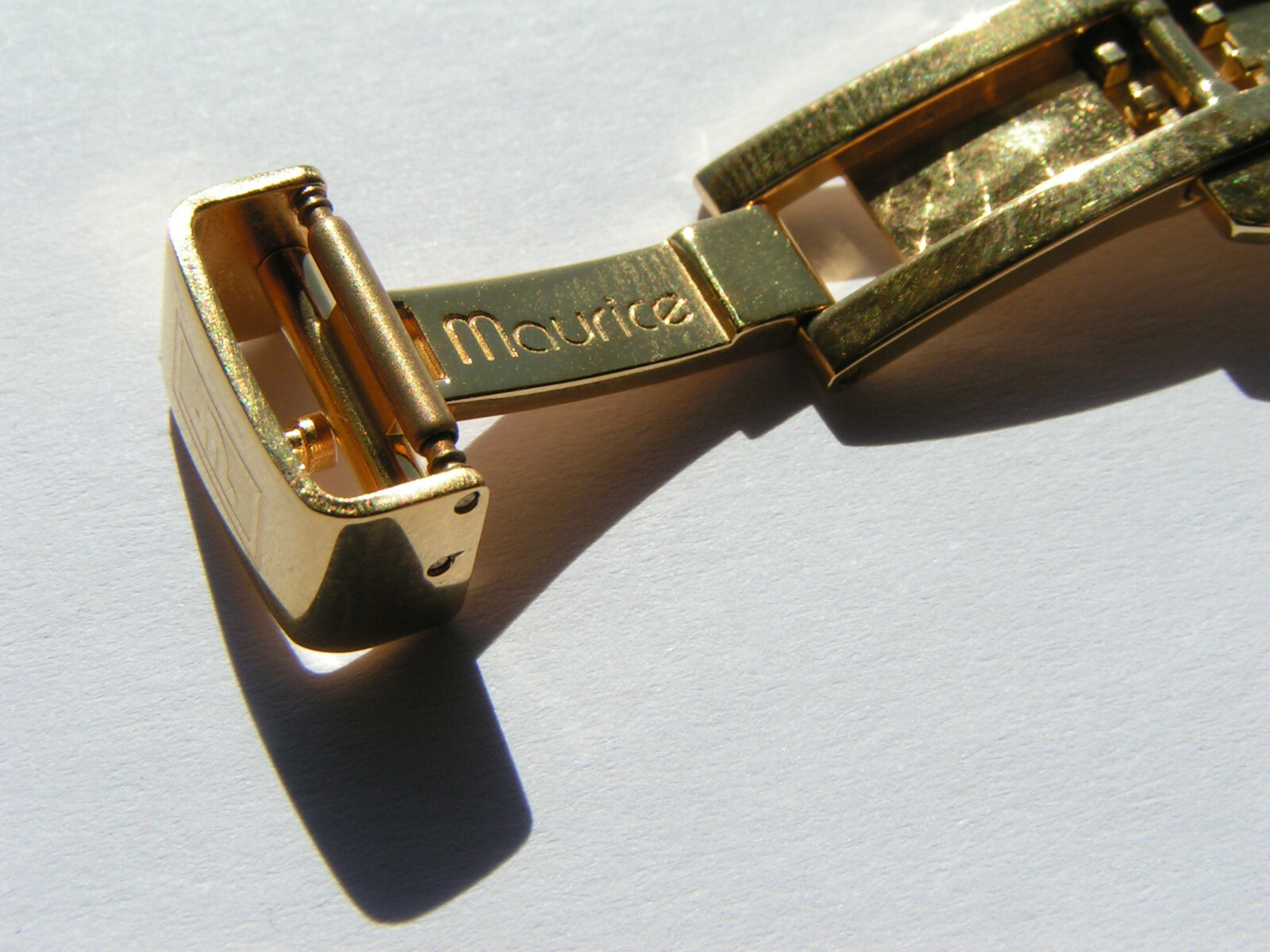 Maurice Lacroix Deployment Clasp buckle 12mm Steel Gold plated NOS I530