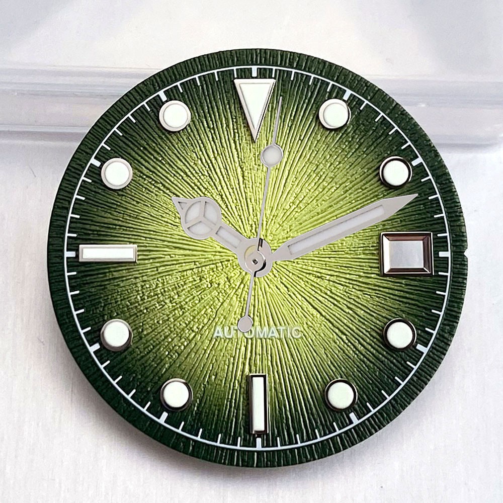 New 29mm Lume Sunburst Black Blue Green Red Watch Dial Hand Set Fit Miyota 8215
