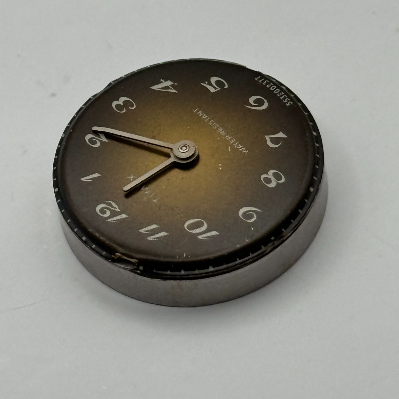 Timex 465 Watch Movement Great Britain Brown Dial Vintage Parts Repair 15.1mm