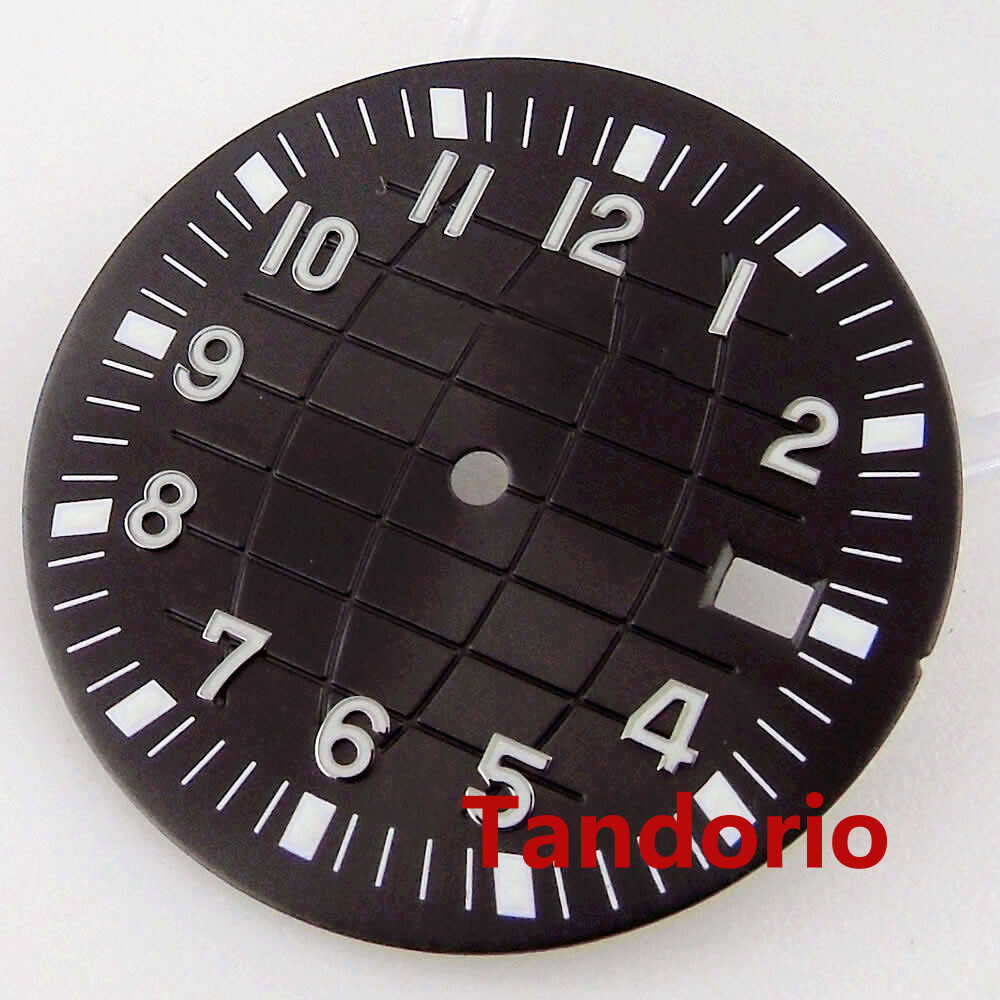 32.9mm Grid Green/Red Dial Fit NH35 NH36 7s26 Movement Green Luminous Index Date