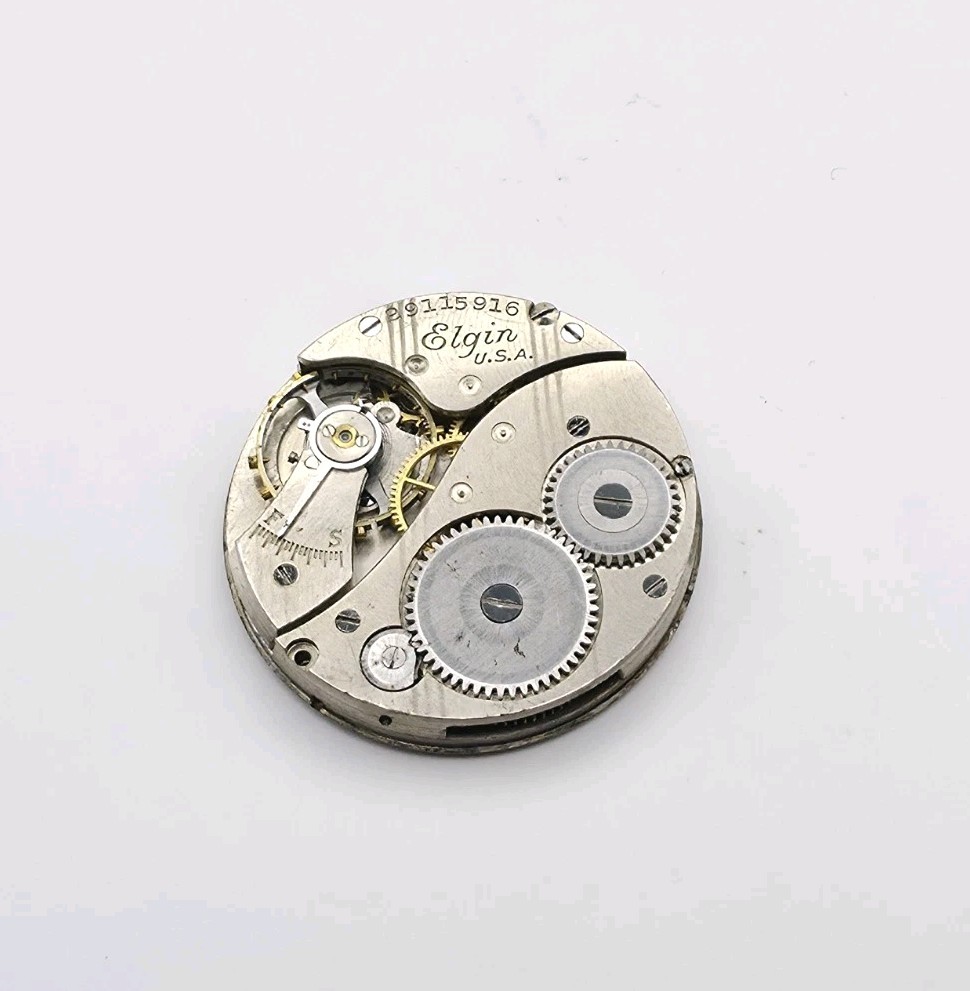 1927 Elgin Model 1 Grade 430 7J 6/0s Mechanical Watch Movement For Repair