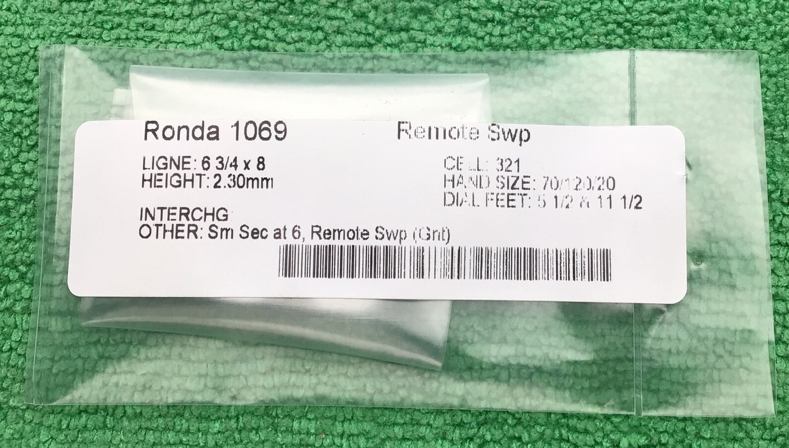 NEW Harley Ronda 1069 RL1069 Quartz Watch Movement, 3 Hands