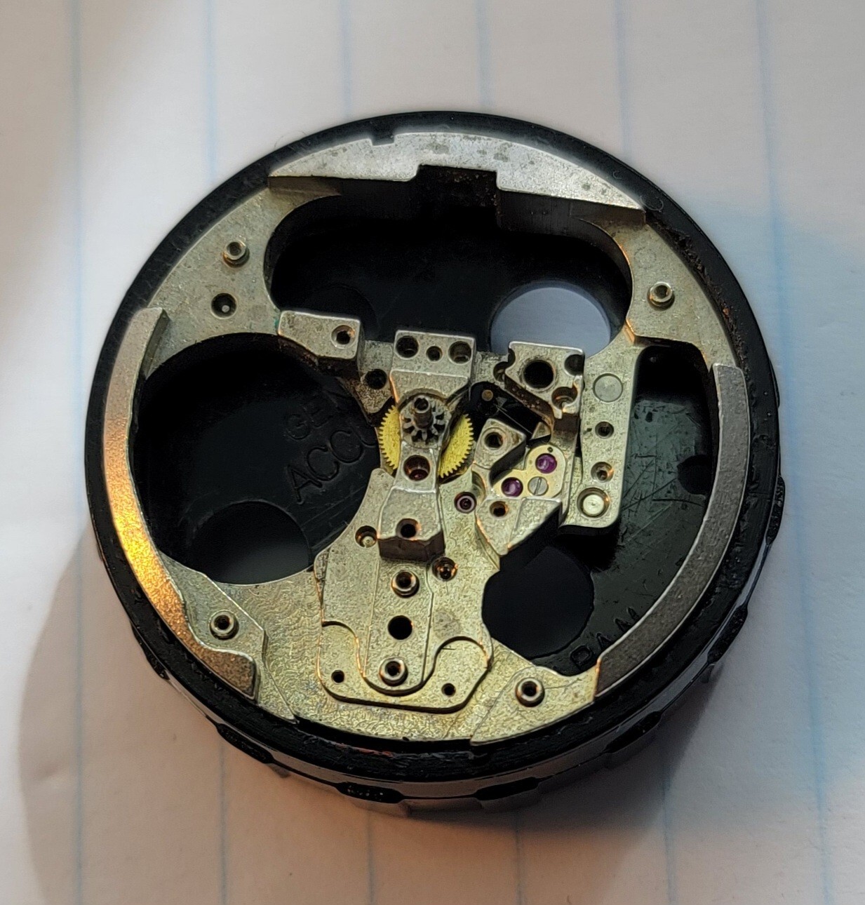 Vintage Bulova Accutron 214 Part 709 Movement Pillar Plate USA M8 1968