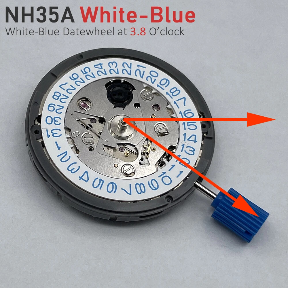 Genuine Mechanical Movement Modified Mechanism Black/Blue/Vintage-Silver Disc