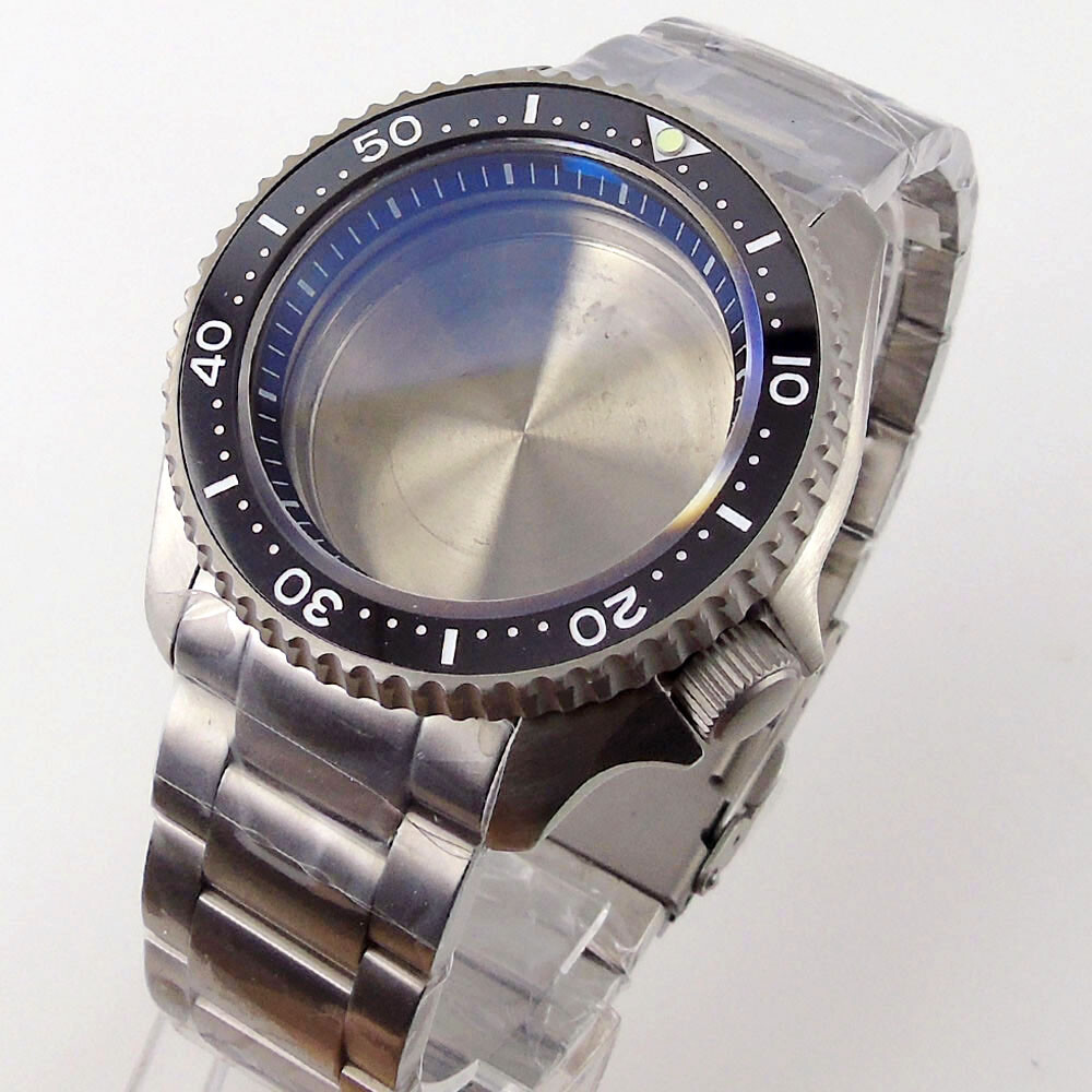Prevent allergy Sapphire Glass Titanium Watch Case fit NH35 NH36 SKX007 Case