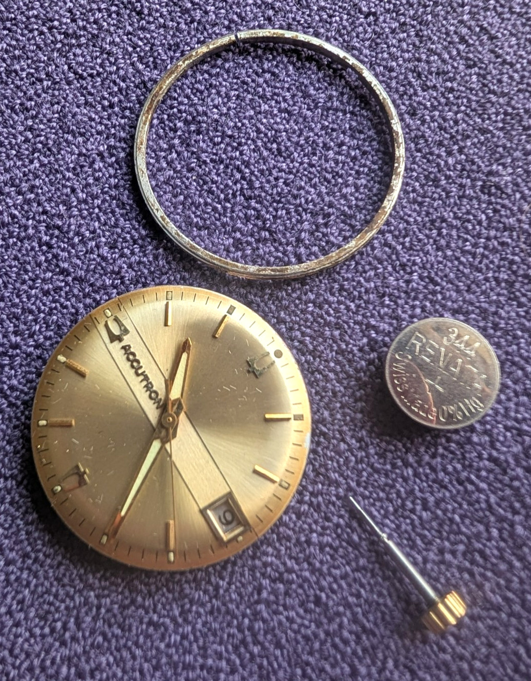Bulova Accutron Cal. 218D Tuning Fork 13j Watch Movement Date Window for Repair
