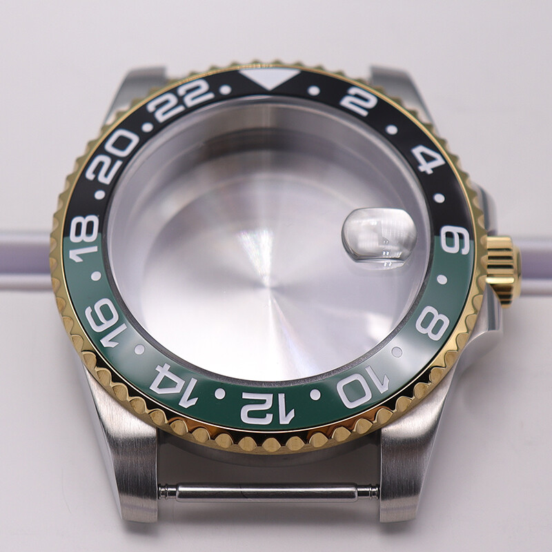Brushed Watch Cases parts Modifying GMT Ceramic bezel For Seiko nh35 36 Movement