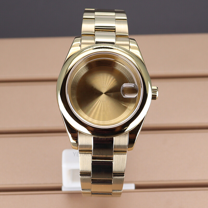 Gold-plating 36/40mm Men Watch Cases oyster strap Couple style For Seiko nh35 36
