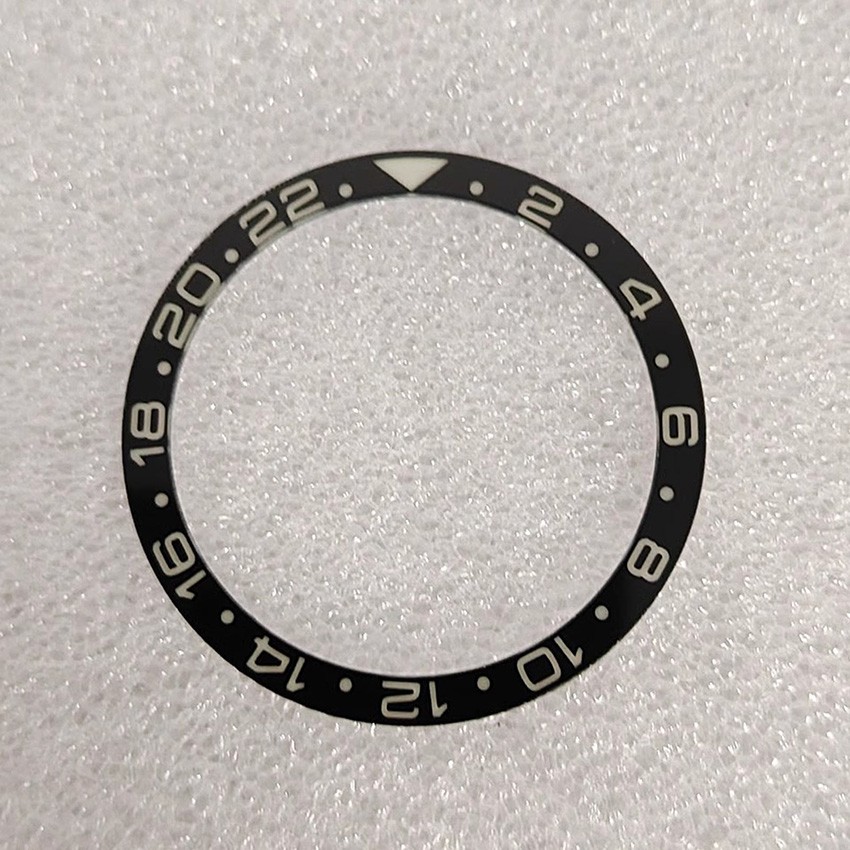 38mm & 31.5mm Sapphire Glass Bezel Flat Bezel Blue Luminous Watch Insert Ring