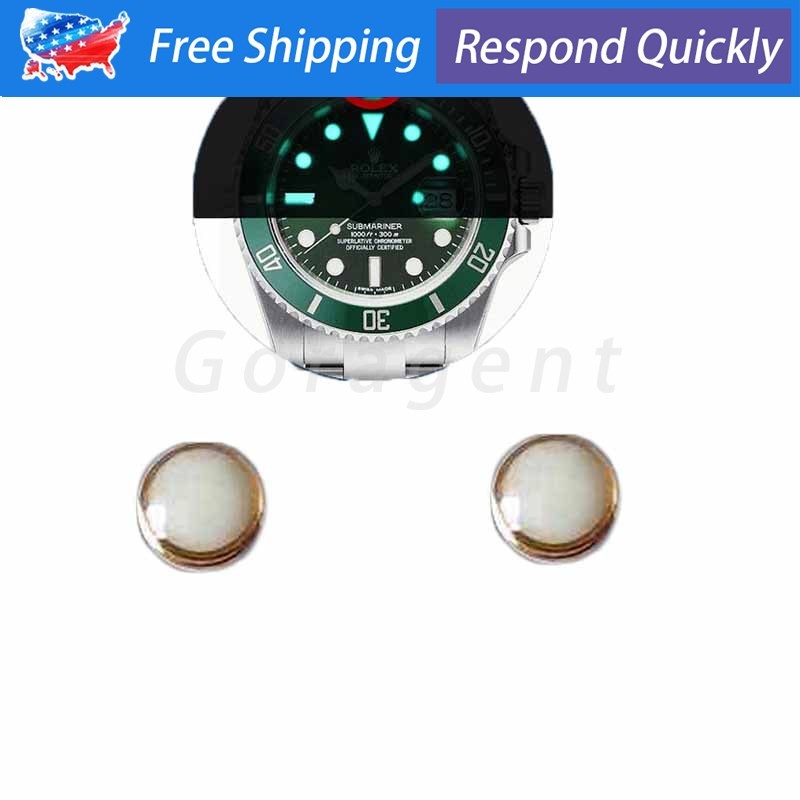 2*Gold Pearl Pip Dot Bezel Insert For Rolex Submariner 16800 16808 16610 16613LB