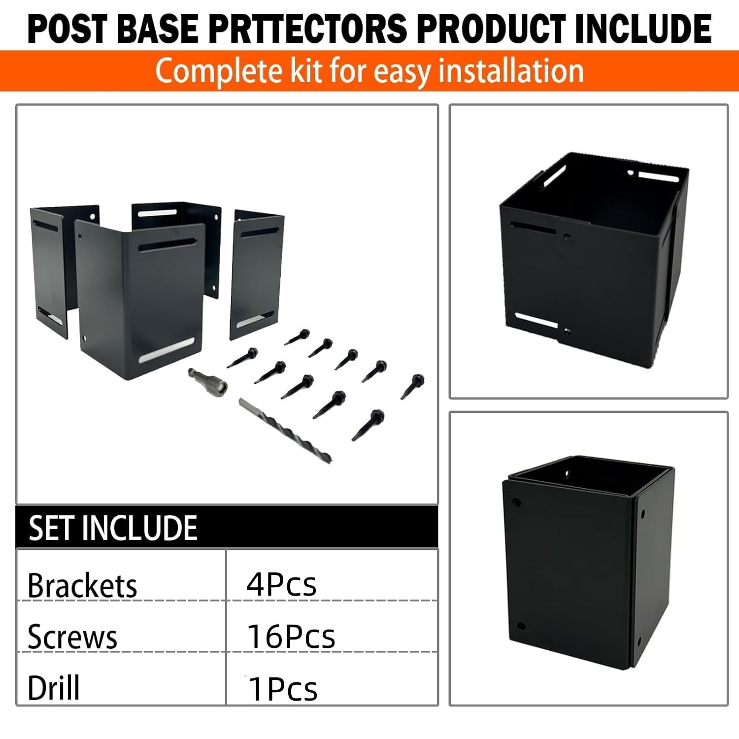 Post Base Protectors 4Pack,Adjustable(Range 3.3-6 in) Protects Wood Column fo…
