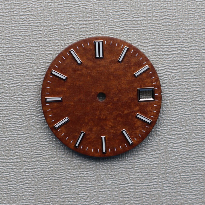 28.5MM Mechanical Watch Dial Green Luminous Dial For NH35 Movement