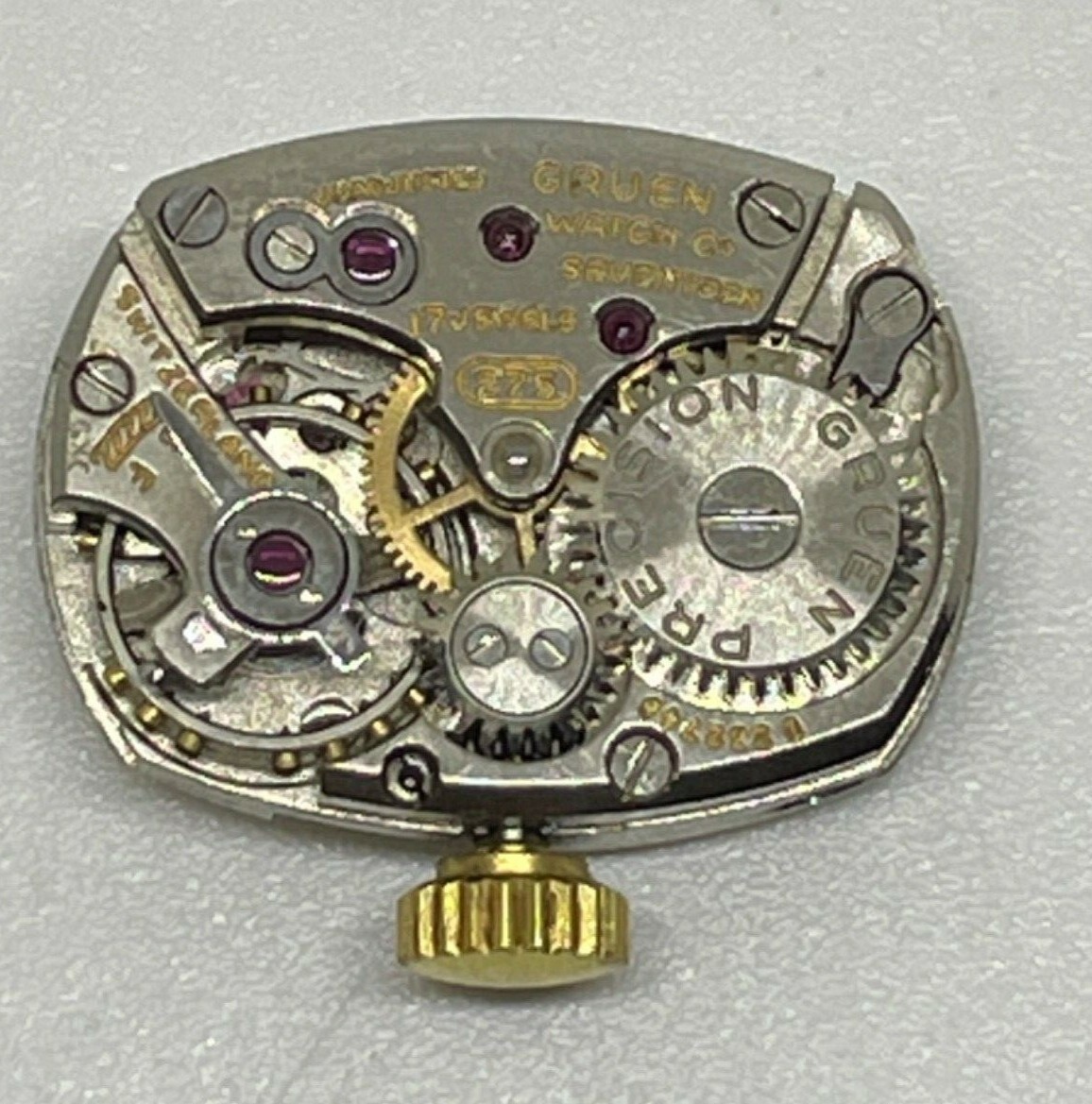 Gruen Precision 275 Movement 17 Jewels Swiss