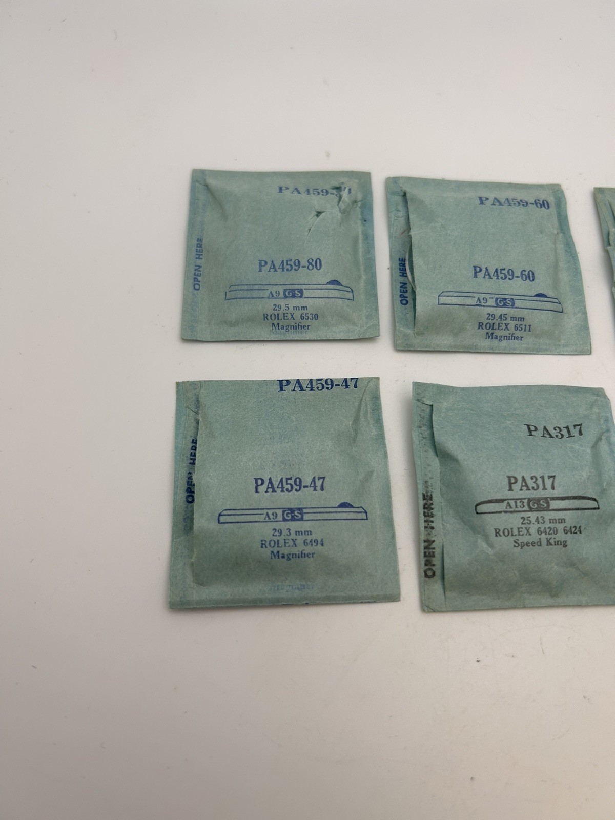 NOS Vintage Rolex Crystal Lot – Tropical, Speedking, ETC