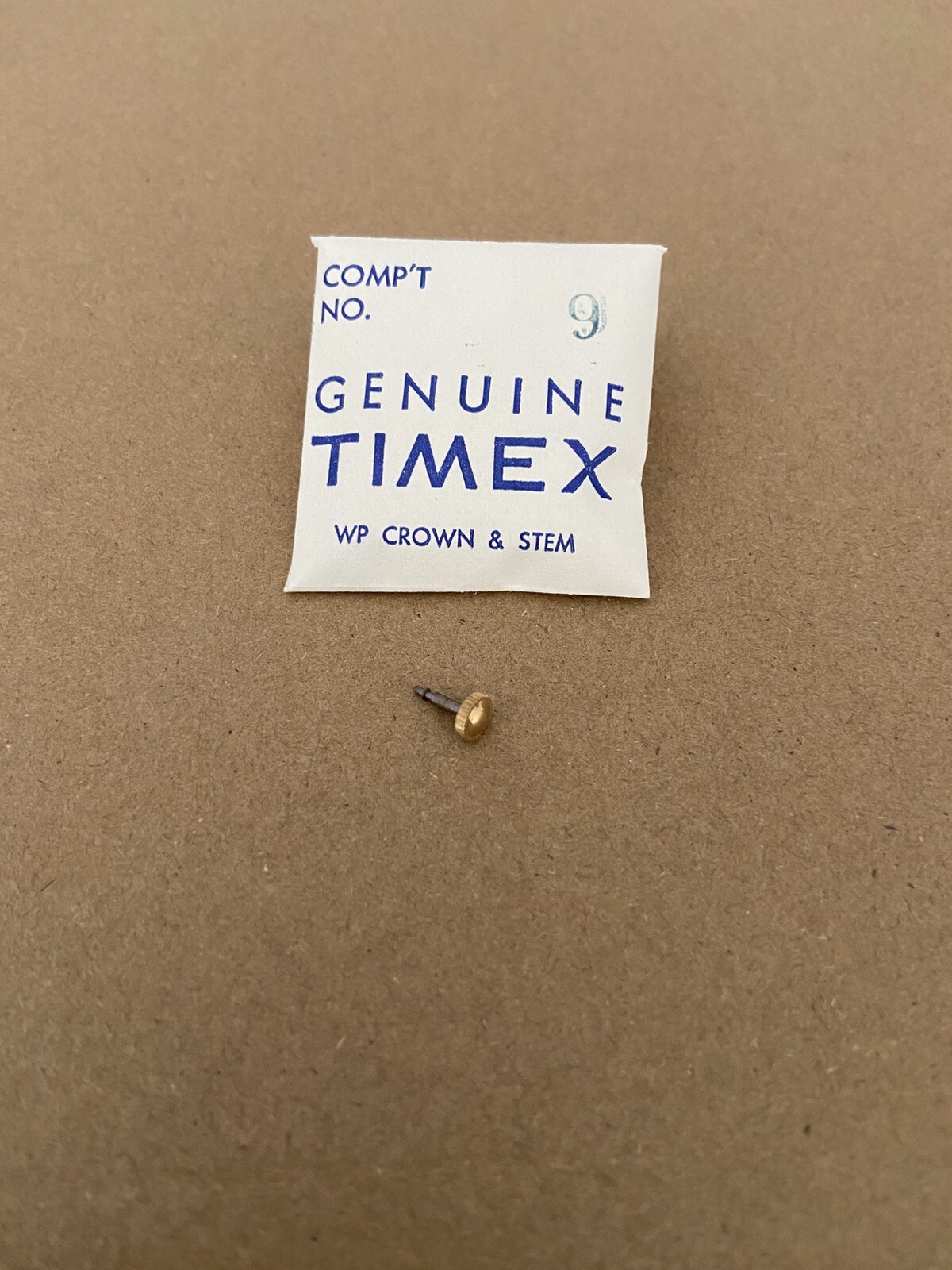 Genuine Timex #9 Gold finish Stem and Crown