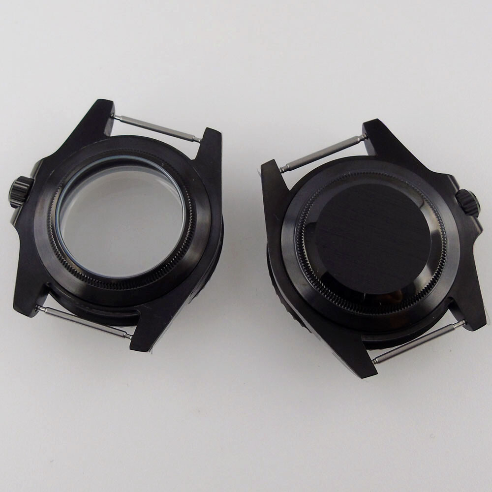 40mm Black Yatch Ceramic Bezel Sapphire PVD Watch Case Fit NH34 NH35 2824 8215