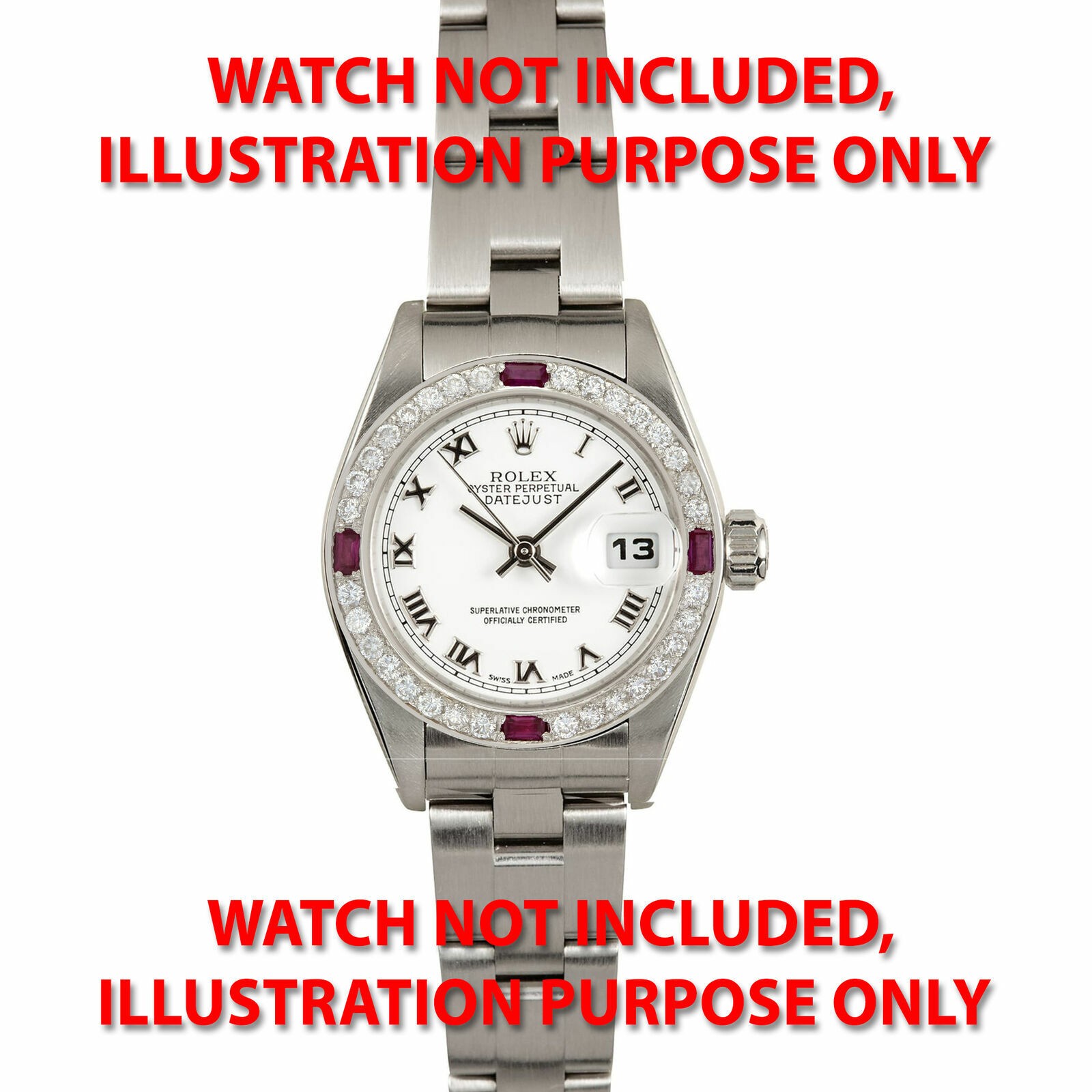 1CT BEAD NATURAL DIAMOND BEZEL 18KW FOR ROLEX DATE DATEJUST PRESIDENT RUBIES