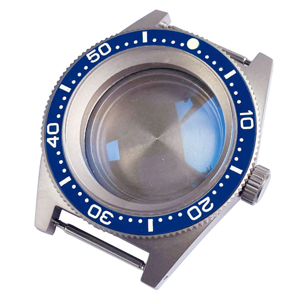 41mm Retro Titanium Watch Case Luminous Ceramic Bezel For NH35 ETA2824 PT5000