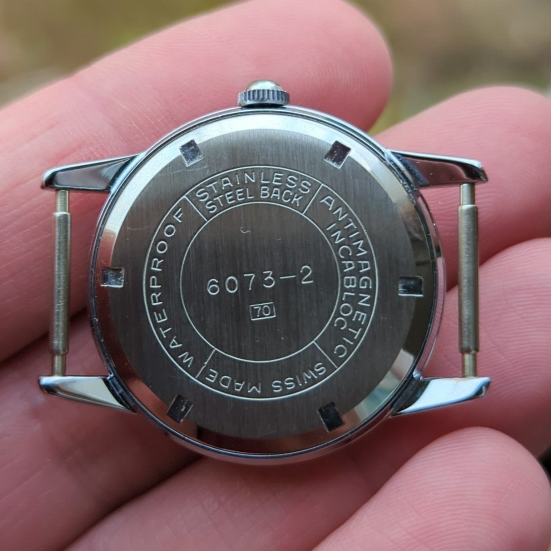 1950s Swiss NOS Waterproof Watch Case 33mm For Movement Rehoming (WG)