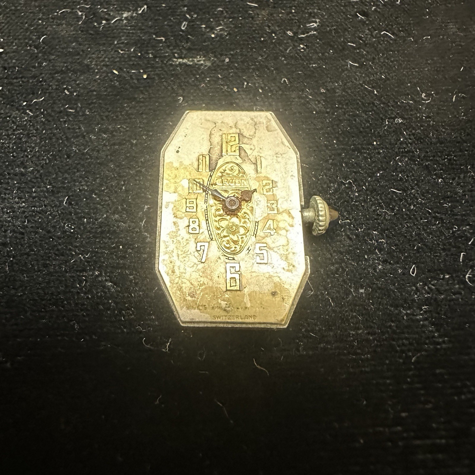 1920s Gruen Guild 15J 4 Adj Caliber 153 DECO Dial & Movement Parts Or Repair