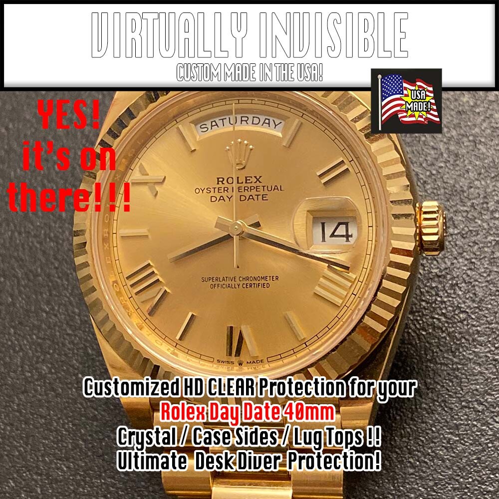 For-Rolex Day Date 40 Crystal, Case Sides, Top Lugs HD Clear Protectors Set of 2
