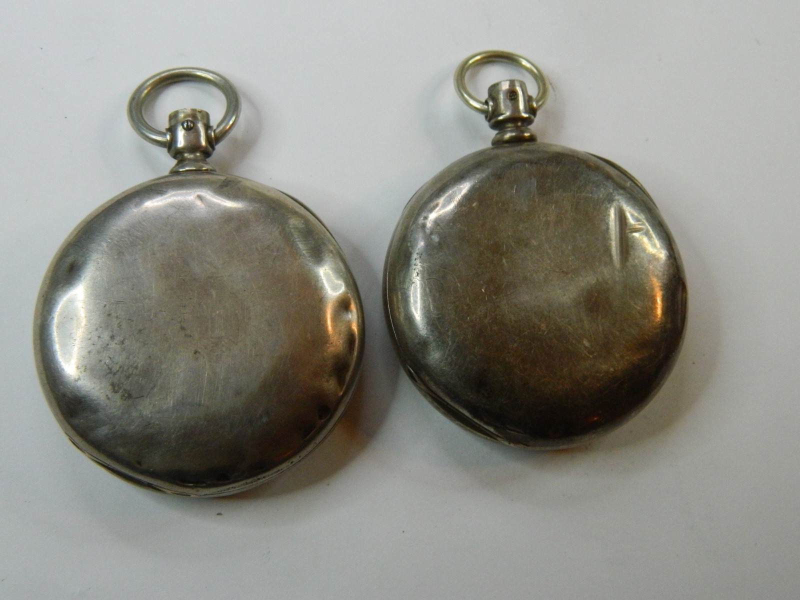 2 VINTAGE 18S DUEBER NEWPORT COIN SILVER POCKET WATCH CASE LOT – 145g