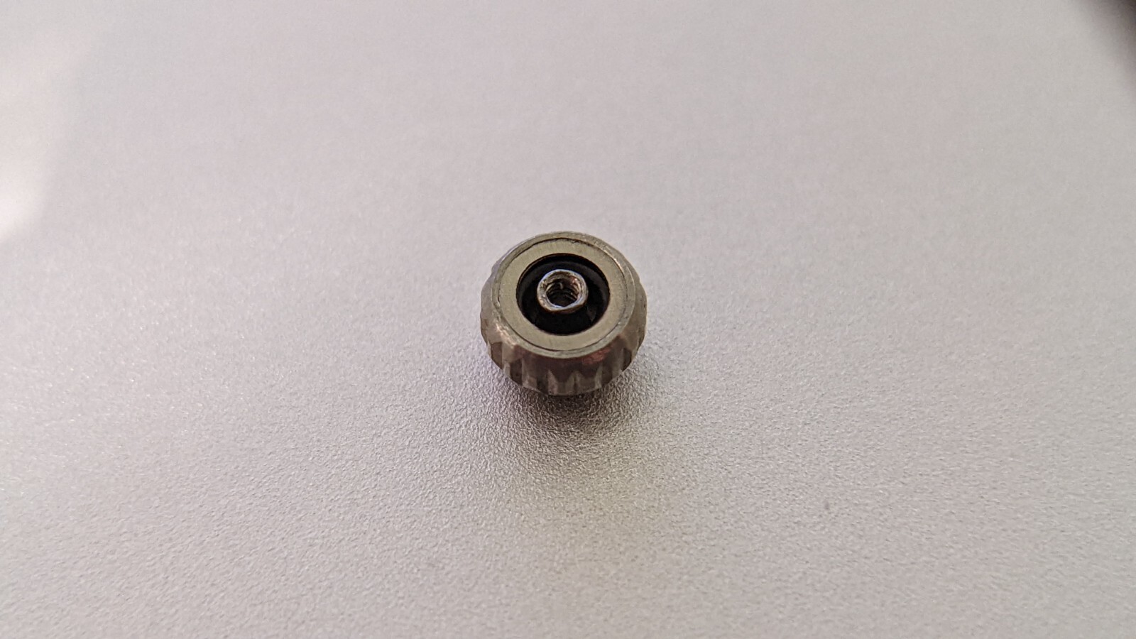 Unbranded Ω OM crown White S/S 4.0mm x 2.0mm tube tap10 (0.90mm stem thread) rou