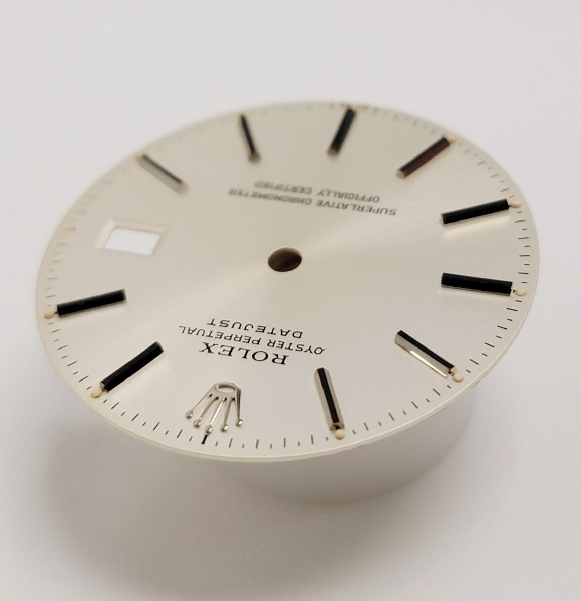 Genuine Rolex Dial DateJust 36mm Silver WG Stick 16014-16220, 16240, 16244