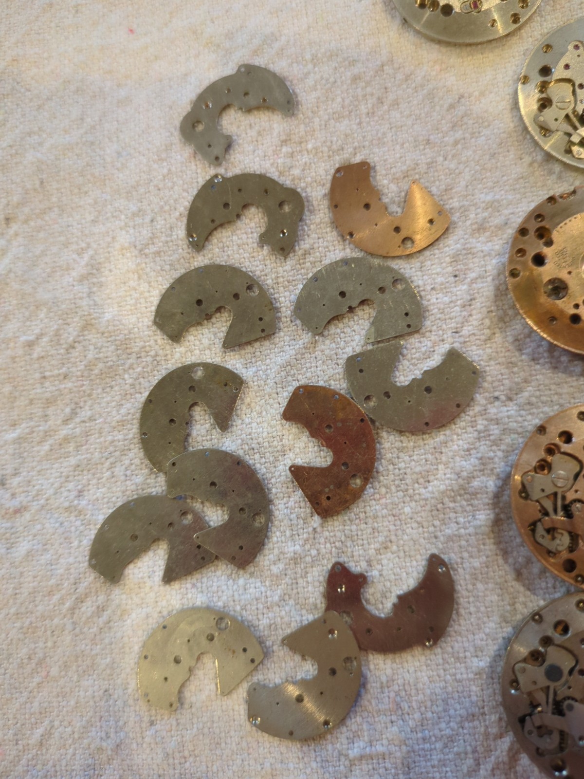 Lot Of 21 Assorted USA DRP Vintage Watch Movement Parts For Repair. See Pictures