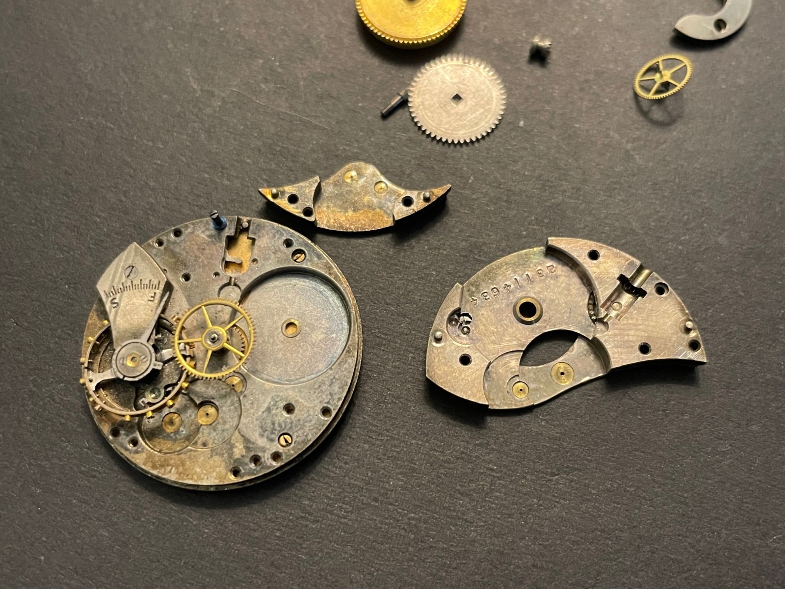 PARTS REPAIR ELGIN Watch Movement Grade 431 Art Deco w Dial 6/0s 7j Incomplete