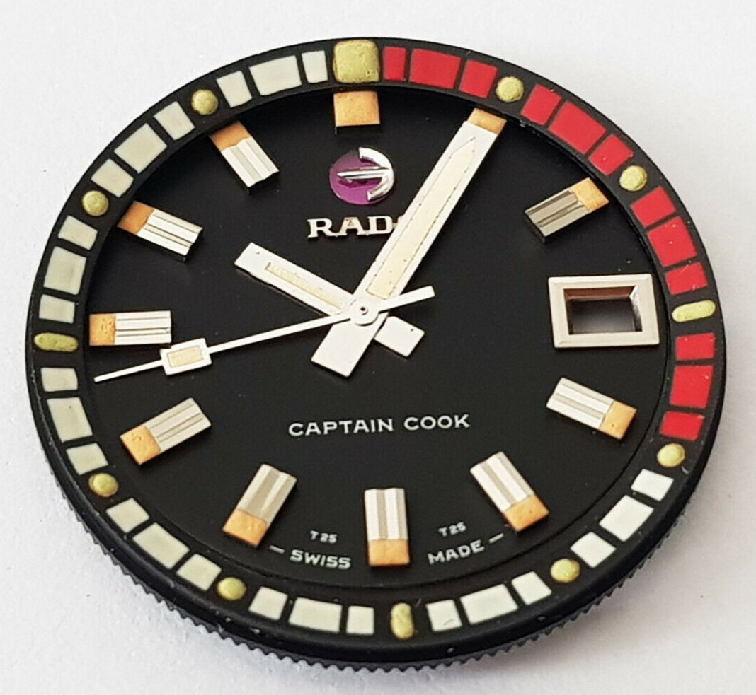 Nos Original Dial + Hands + Bezel Vintage Rado Captain Cook Mark ii 2 11773