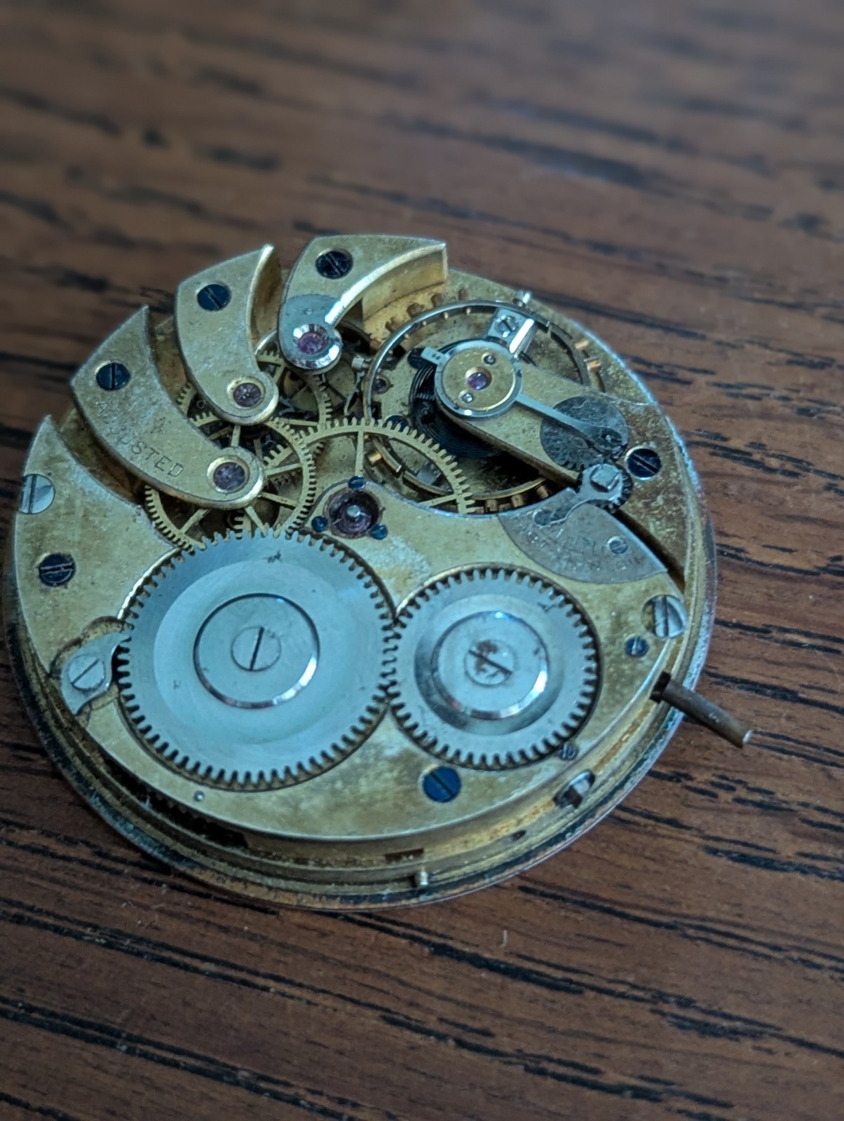 Good Swiss Pocket Watch Movement, Unsigned, Ticking, to Restore #S729