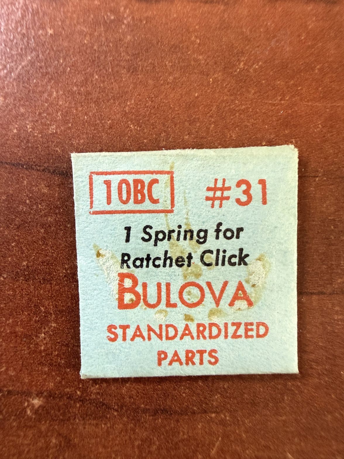 Bulova 10BC Spring For Ratchet Click #31 NOS Genuine Vintage Watch Part NEW