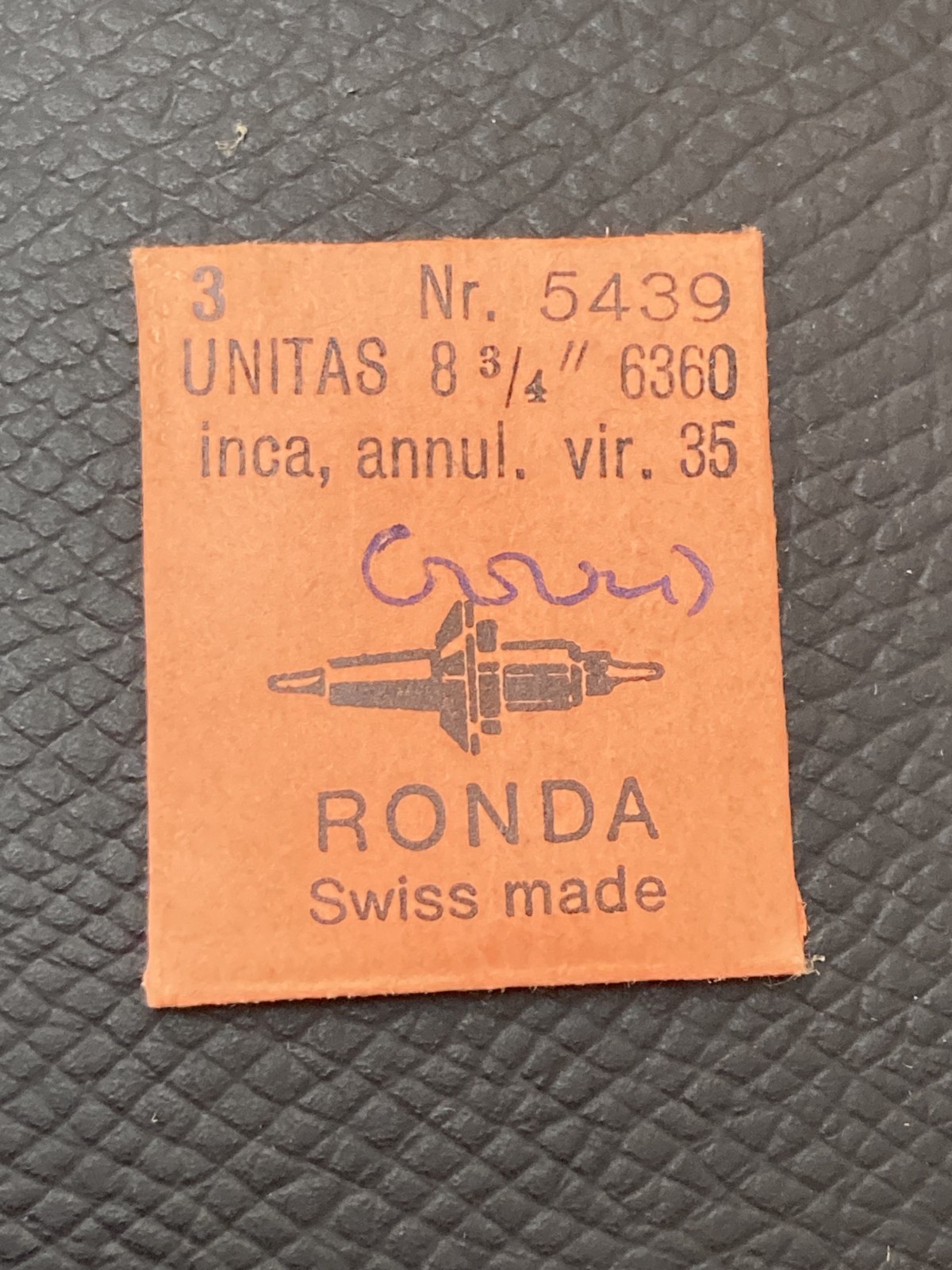 UNITAS 6360 RONDA #5439 Sealed Pack of 3 Balance Staffs