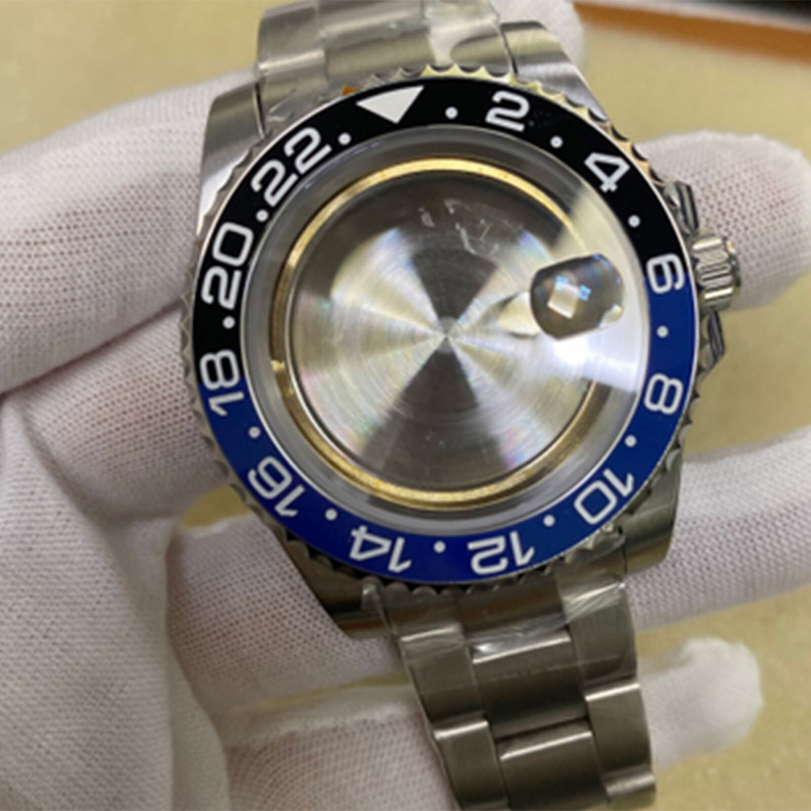 40MM Stainless Steel Bezel Watch Case w/ Band Strap for ETA 2836 Watch Movement