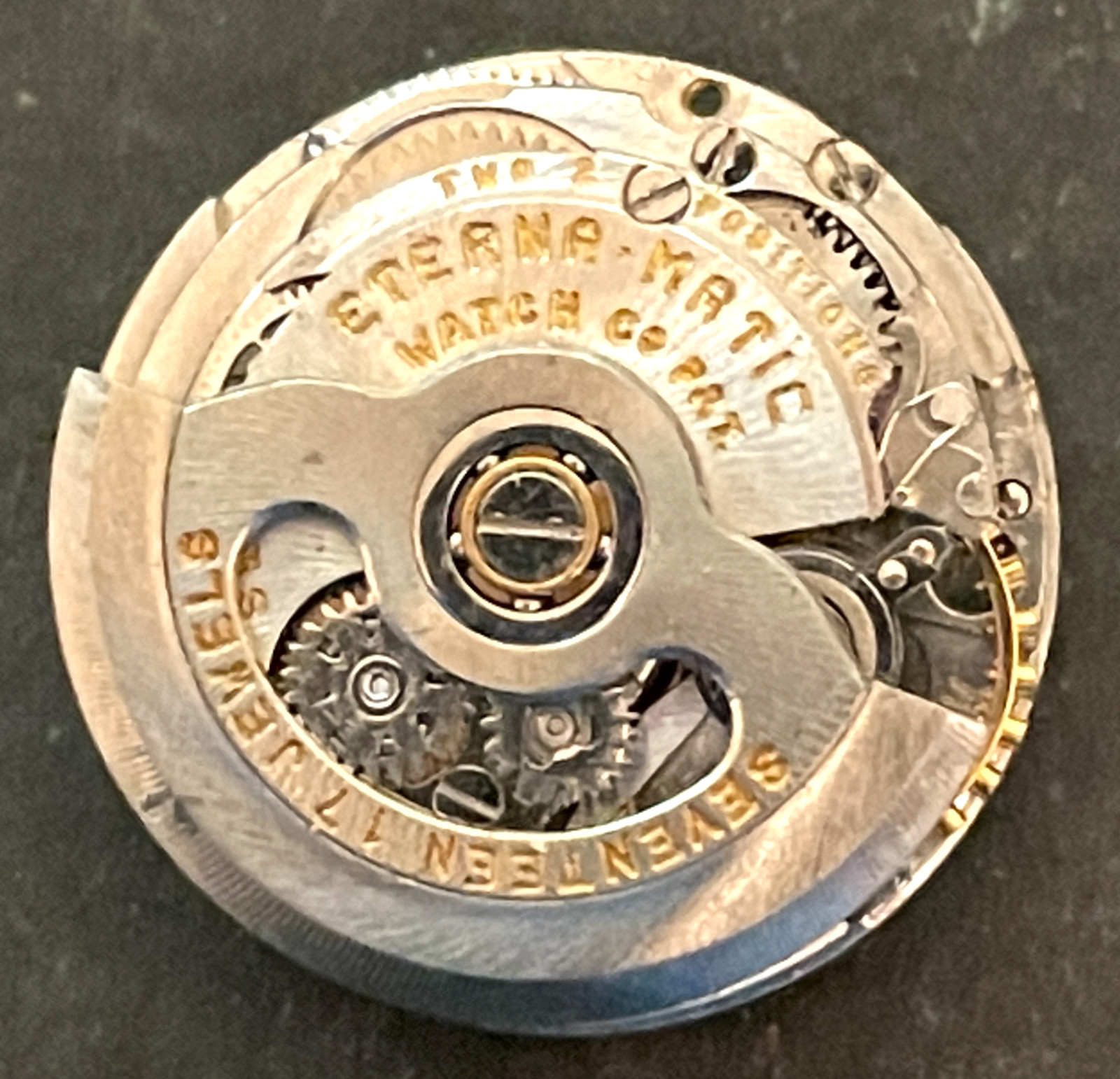 Vintage Eterna-Matic Ladies Automatic Watch Movement Running Ticks 17j Swiss