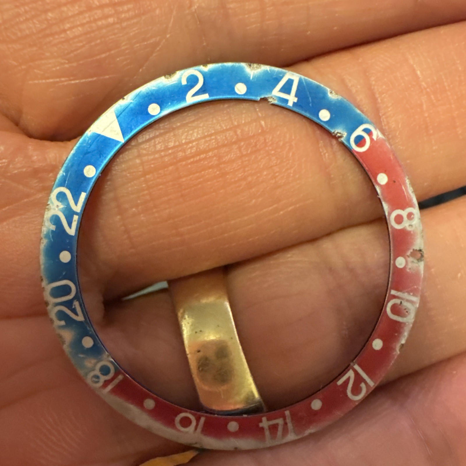 Genuine Rolex GMT Master 1675 Bezel Insert Faded and used patina