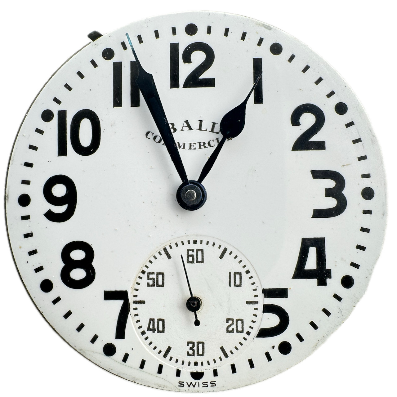 Antique Ball Record Mechanical Pocket Watch Movement 435 Swiss Blind Man Dial