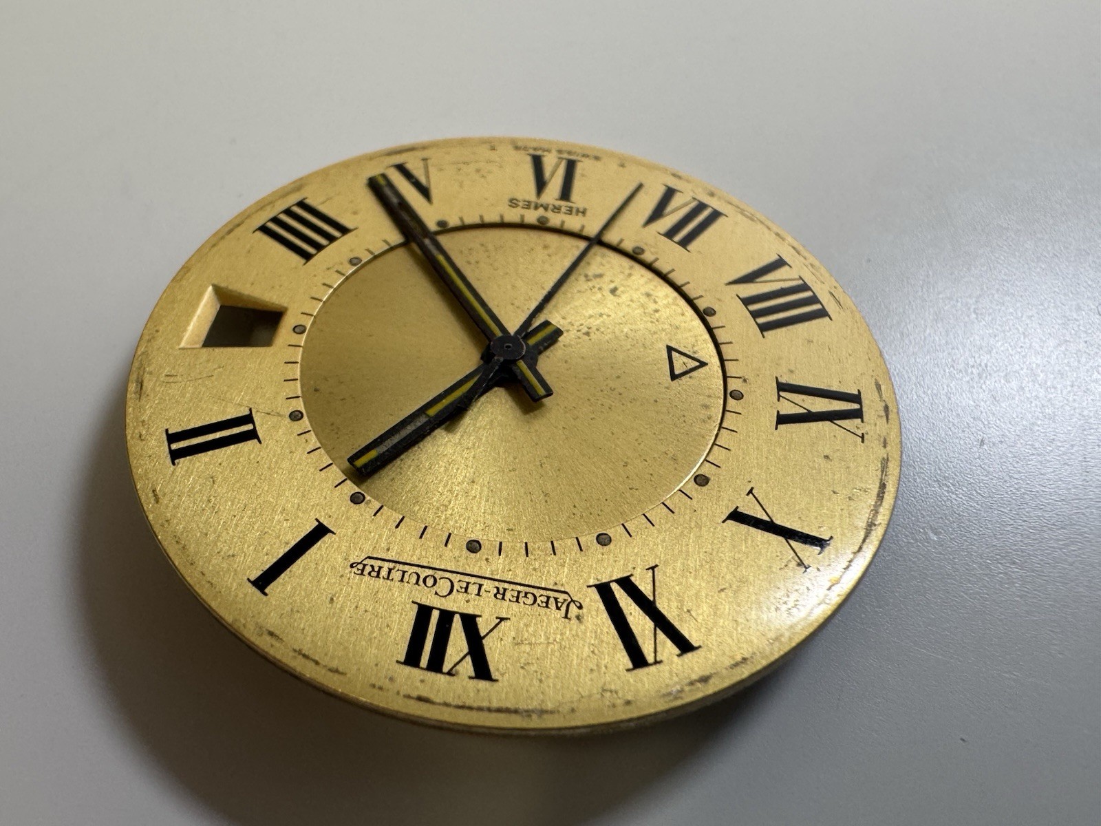 jaeger lecoultre x hermes swiss made alarm dial roman numerals rare collectible