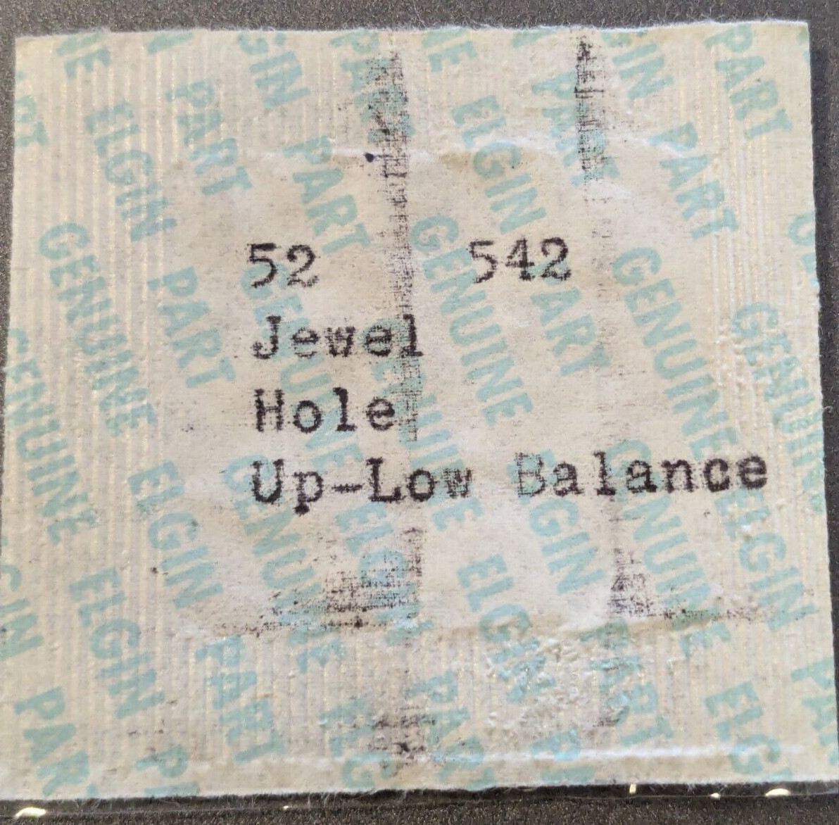NOS Genuine ELGIN 16s Cal. 571 – Jewel Hole Up-Low Balance – Watch Part# 542