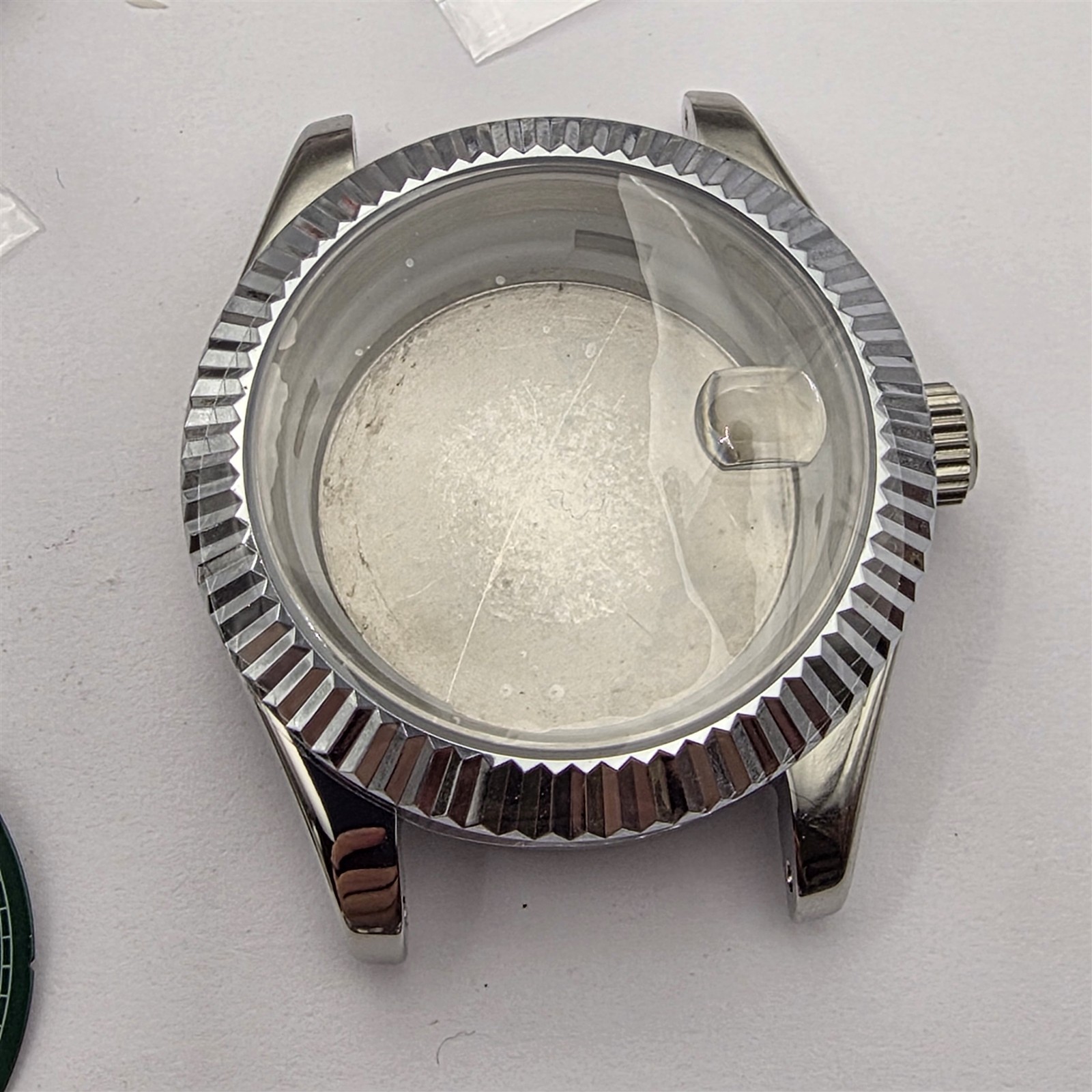 NEW AF SEIKO LEX DATE JUST SS GREEN ROMAN KIT CASE BEZEL GLASS STRAP DIAL CROWN