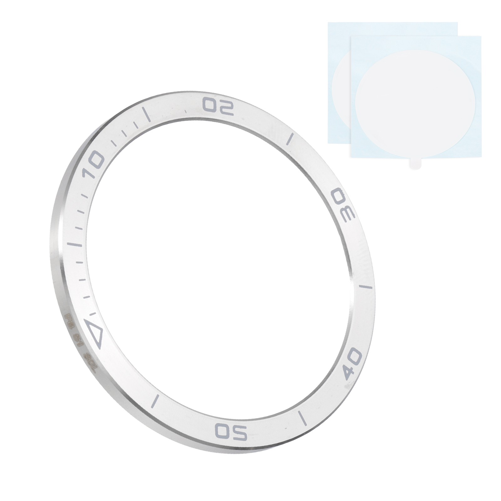 51mm Watch Bezel Insert Stainless Steel Watch Bezel Ring Solar Silver/Gray