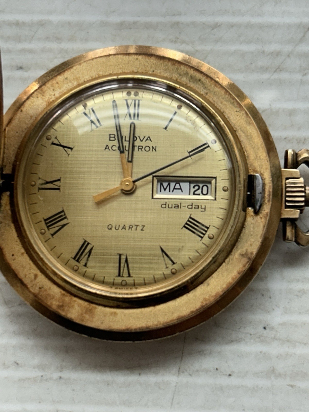 Bulova Accutron Quartz Swiss Pocket Watch for parts or repair